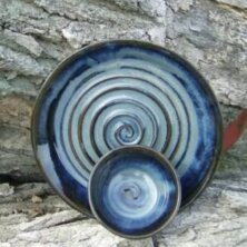 Glazed bowl and plate.