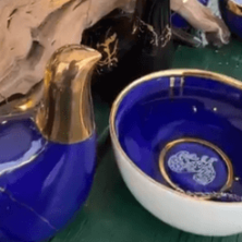 Glazed bowl and tea pot.