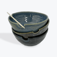 Three soup bowls stacked on top of each other.