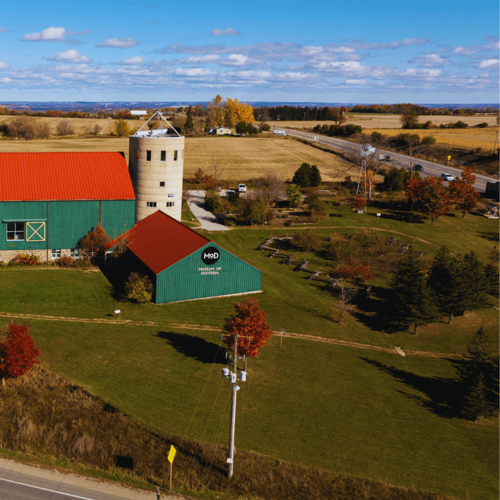 bird's eye photo of Museum of Dufferin exterior