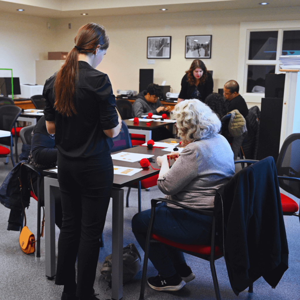 People attending a craft workshop